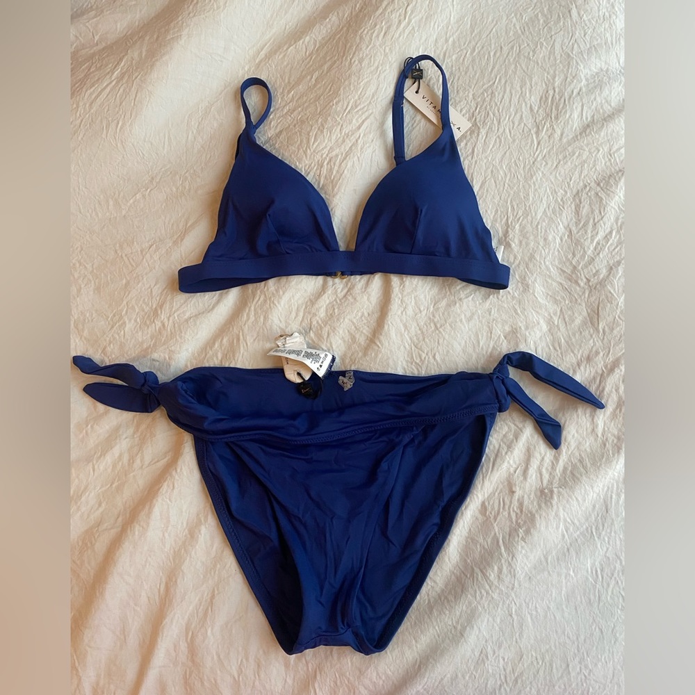 Vitamin A Moss Top Tracy Tie Bottom Bikini Set